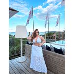 Saia Plus Size Renda Branca com forro 083.02