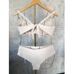 Biquini Meia Taça Leblon Off White detalhe alça fio Duplo 0133.12