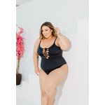 Maiô Plus Size Amarração frente bojo removível Preto 0156.02