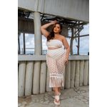 Saia Plus Size Macramê Off-white