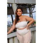 Saia Plus Size Macramê Off-white
