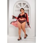 Robe Tule com Renda Vermelho 223.01