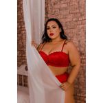 Conjunto Tomara Que Caia Renda Vermelho Com Calcinha Fio Renda 225.34