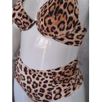 Biquini Premium Plus Size Aro Único e Calcinha Fio DuploLateral Franzida Onça 0107.13