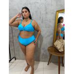 Biquini Meia Taça Caribe Azul com calcinha fio duplo com regulagem 0138.63
