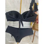 Biquíni Plus Size Alça Removível Preto com calcinha laço 0129.17