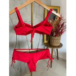 Biquini Meia Taça Caribe Vermelho fio duplo regulagem 