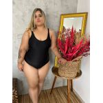 Maiô Plus Size Sereia Preto com regulagem nas alças e bojo removível 0167.01