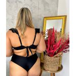 Biquíni Plus Size Alça Removível Preto com calcinha laço 0129.17