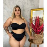Biquíni Plus Size Alça Removível Preto com calcinha laço 0129.17