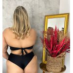 Biquíni Plus Size Alça Removível Preto com calcinha laço 0129.17