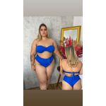 Biquíni Plus Size Alça Removível Azul com calcinha laço 0129.16