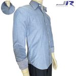 Camisa Manga Longa Colarinho e Punho Interno Colorido