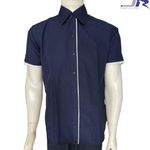 Camisa Manga Curta Viés no Patê e Barra Falsa