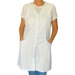 Jaleco Feminino Regata Comprido Branco Em Gabardine