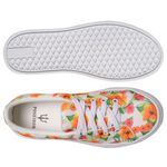 Tênis Sapato Casual Flor Laranja