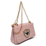 Bolsa Bag Transversal Coração Rosa