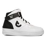 Tenis Sapato Cano Alto Unissex Branco com Preto