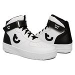 Tenis Sapato Cano Alto Unissex Branco com Preto