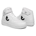 Tenis Sapato Cano Alto Unissex Branco