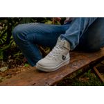 Tenis Sapato Cano Alto Unissex Branco com Preto