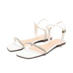 Sandália Luna Com Strass Rasteirinha Branco