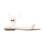 Sandália Luna Com Strass Rasteirinha Branco
