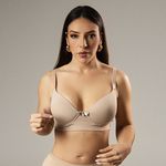 Sutia microfibra plus size reforçado meia taça alça sustentação - Chocolate Básico - 3071