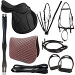 KIT 2 SELA DE SALTO PREMIUM ANDRADE PRETA COM ARREAMENTO COMPLETO