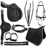 KIT 3 SELA DE SALTO CMAN PRETA COM ARREAMENTO COMPLETO