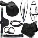 KIT 3 SELA DE SALTO FLEX ANDRADE PRETA COM ARREAMENTO COMPLETO