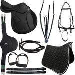 KIT 4 SELA DE SALTO ANDRADE PREMIUM PRETA COM ARREAMENTO COMPLETO