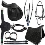 KIT 4 SELA DE SALTO CMAN PREMIUM PRETA COM ARREAMENTO COMPLETO