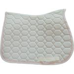 MANTA HÍPICA DE SALTO COM CADARÇO COLMEIA BRANCO/ROSA