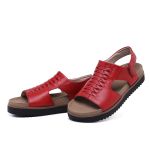 Sandália Feminina Tamanco Vermelho Couro Legítimo Linha Confort Sola Leve Macia Sandália conforto para os pés Feminina