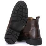Bota Botina Cano Curto Masculina Casual Tratorada de Couro Legítmo Látego Café Resistente Ac Ferraz