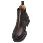 Bota Botina Cano Curto Masculina Casual Tratorada de Couro Legítmo Látego Café Resistente Ac Ferraz