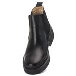 Bota Botina Cano Curto Masculina Casual Tratorada de Couro Legítmo Látego Preto Resistente Ac Ferraz