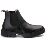 Bota Botina Cano Curto Masculina Casual Tratorada de Couro Legítmo Látego Preto Resistente Ac Ferraz