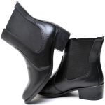Bota Feminina Cano Curto Preta Salto Baixinho BT050 Friozinho Moda Inverno Bota Modinha