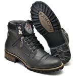 Coturno Masculino Couro Legítmo Casual Zíper Lateral Semi Cromo - Fakcini 775 Preto