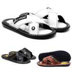 Chinelo Em Couro Modelo Fechado Franca Forte Masculino Confortável Resistente Antiderrapante