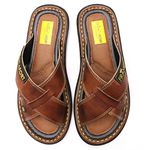 Chinelo Em Couro Modelo Fechado Franca Forte Masculino Confortável Resistente Antiderrapante