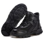 Bota Coturno Tênis Masculino Casual Preto BPM 401 Couro Legítmo Fulgore Militar Motociclista Resistente Conforto