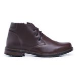 Bota Social Masculina Café Clássico Cano Curto Lisa em Couro com Cadarço Confortável Qualidade Resistencia
