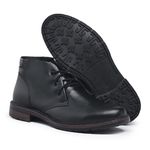 Bota Social Masculina Preto Clássico Cano Curto Lisa em Couro com Cadarço Confortável Qualidade Resistencia