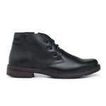 Bota Social Masculina Preto Clássico Cano Curto Lisa em Couro com Cadarço Confortável Qualidade Resistencia