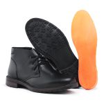 Bota Social Masculina Preto Clássico Cano Curto Lisa em Couro com Cadarço Confortável Qualidade Resistencia