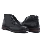 Bota Social Masculina Preto Clássico Cano Curto Lisa em Couro com Cadarço Confortável Qualidade Resistencia