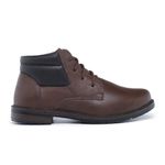 Bota Masculina Café Coturno em Couro com Cadarço Total Conforto